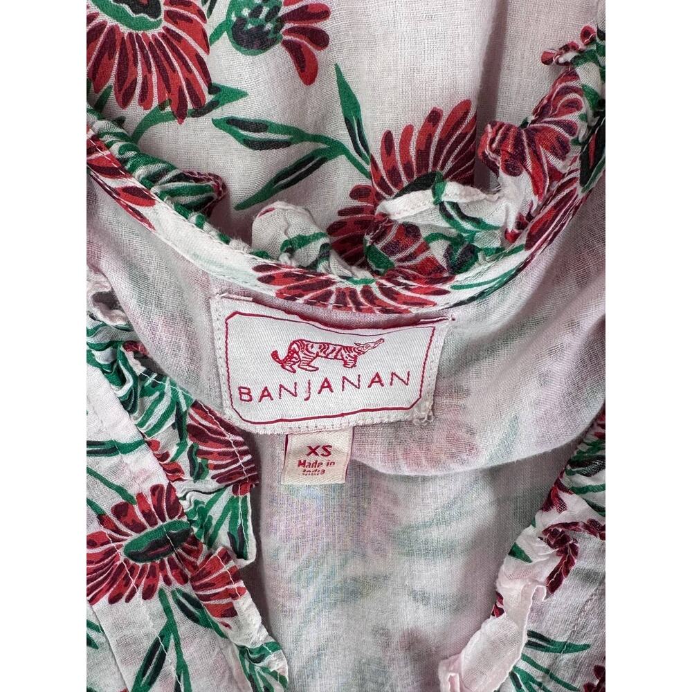 BANJANAN Constance Dress XS Dune Daisy Red Floral Cotton Maxi Dress - Picture 6 of 14